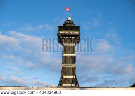 Copenhagen, Denmark - January 03, 2021: The Observational Tower In Copenhagen Zoo. Copenhagen Zoo Is
