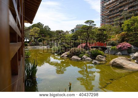 Jardim japonês e uma ponte