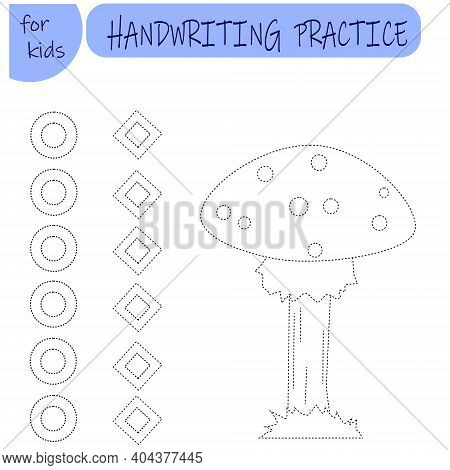 The Practice Of Handwriting. Drawing A Worksheet For Preschool Children With Ease. A Simple Educatio