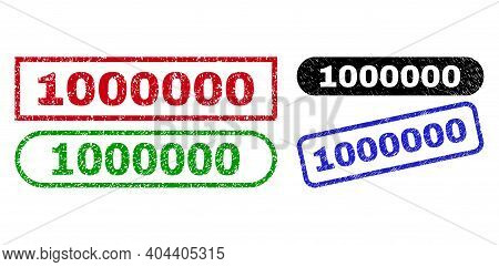 1000000 Grunge Seal Stamps. Flat Vector Textured Seal Stamps With 1000000 Title Inside Different Rec