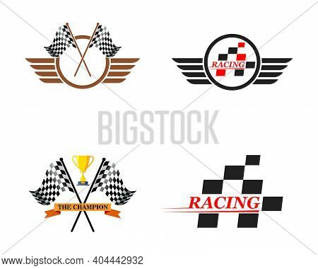 Racing Flag Icon Of Automotif Illustration Vector