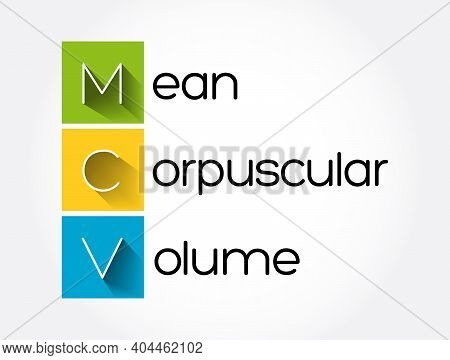 Mcv - Mean Corpuscular Volume Acronym, Medical Concept Background