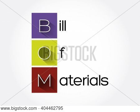 Bom - Bill Of Materials Acronym, Business Concept Background