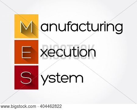 Mes - Manufacturing Execution System Acronym, Business Concept Background