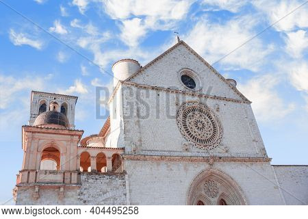 View Saint Francesco Or San Francesco Of Assisi Church Or Cathedral Or Basilica During A Sunny Cloud