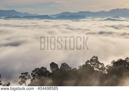 Khao Khai Nui, Sea Of Fog In The Winter Mornings At Sunrise, New Landmark To See Beautiful Scenery A