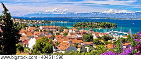 Zadar Archipelago. Island Of Ugljan Waterfront And Galovac Islet Panoramic View, Preko In Dalmatia R