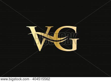 Initial Gold Vg Letter Logo Design. Vg Logo Design With Creative And Modern Trendy