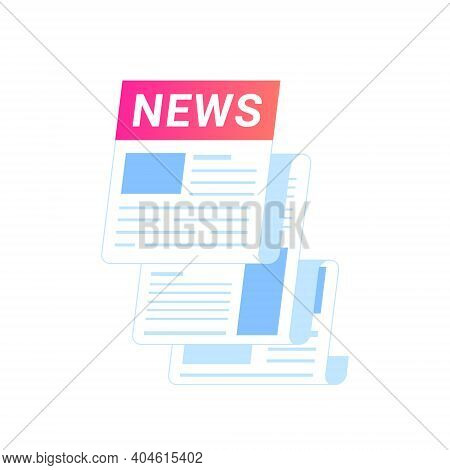 Breaking News Notification Of Latest Updates For World, Entertainment And Politics. Flat Vector Icon