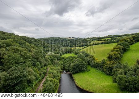 View From The Top Of The Dam At Wimbleball Lake In Somerset