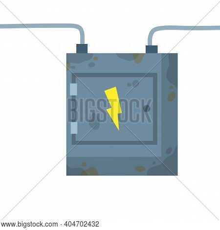Switchboard. Electrical Wires In Box. High Voltage Sensor. Technical Industrial Appliance. Danger Si