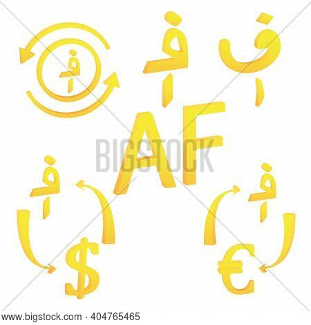 Afghan Afghani Of Afghanistan Currency Symbol Icon Vector Illustration On A White Background
