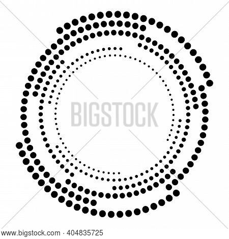 Dot Halftone Gradient Effect. Round Shape. Graphic Design Element. Abstract Banner. Stock Image. Eps