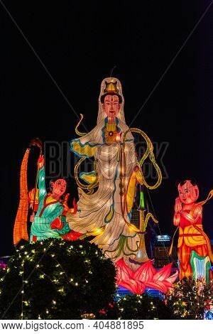 Nakhonsawan, Thailand - December 2018: Lantern Puppet Festival To Celebrate Chinese New Year, Where 