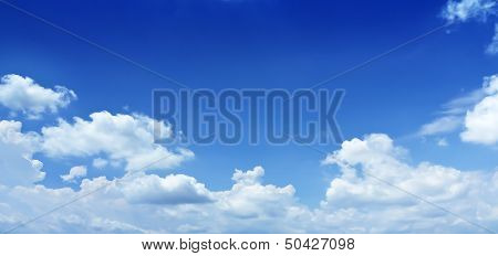 Blue sky with white cloud for product background or building background