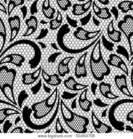 Old lace seamless pattern. Vector texture.