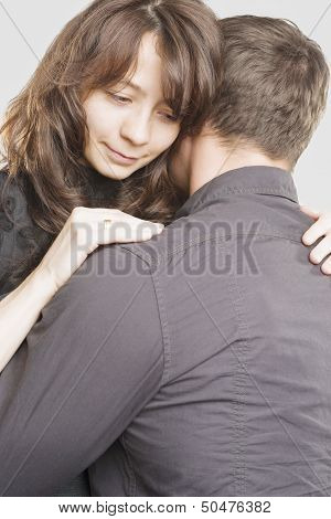 Cute Portrait Of Young Caucasian Couple
