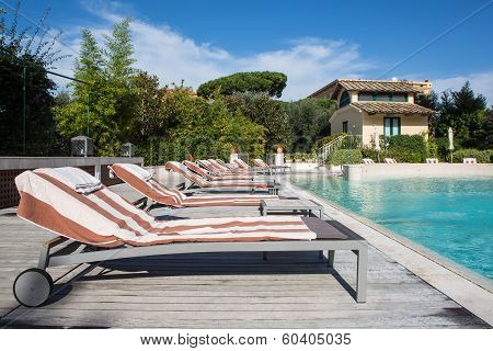Lovely Pool In The Garden In The Park.