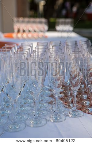 Champagne Glasses On The Table