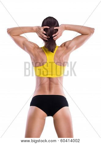 Muscles On A Body Of Beautiful Fitness Woman