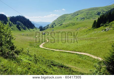 sinuous trail along Dolovi Lalevica in 