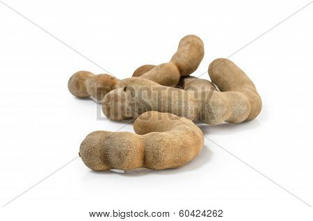 Tamarind isolated on white background Clipping path included