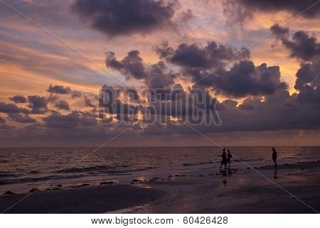 Fisherman at Sunset in Florida