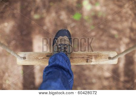 The risk of walking many feet above the ground