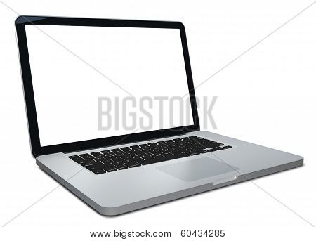 3d laptop isolated on white background