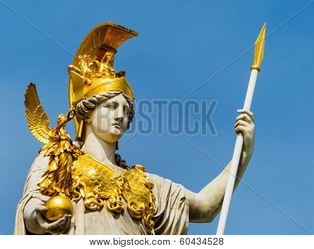the parliament in vienna, austria. with the statue of 