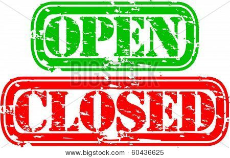 Grunge Open Closed Vector & Photo (Free Trial) | Bigstock