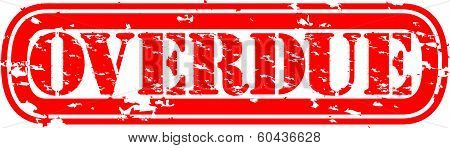 Grunge overdue rubber stamp, vector illustration