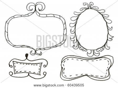 Hand drawn felp-tip pen frames.
