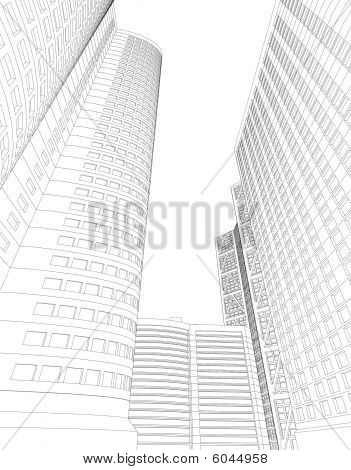3D město