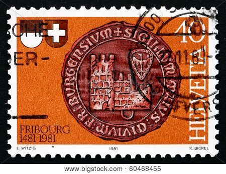 Postage Stamp Switzerland 1981 Seal Of Fribourg