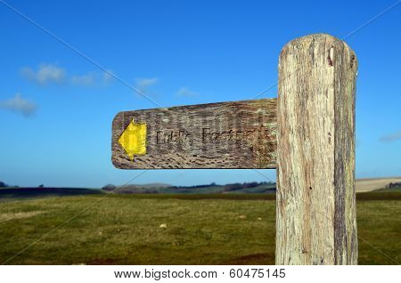 Public footpath sign.