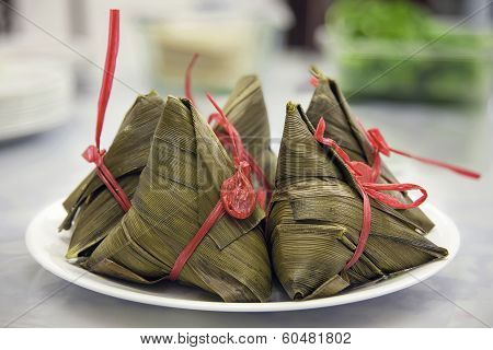 Glutinous Rice Dumpling Closeup