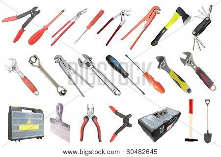 tools under the white background