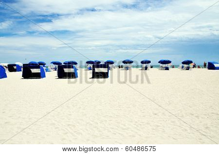 Blue Beach Umbrellas