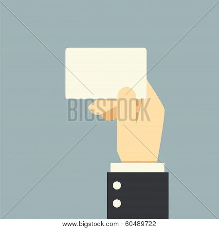 Businessman Hand Holding Card