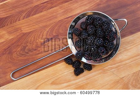 Strainer with Blackberries