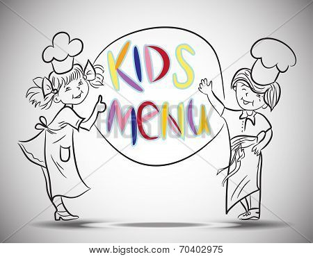 Sketch Boy and girls kids menu