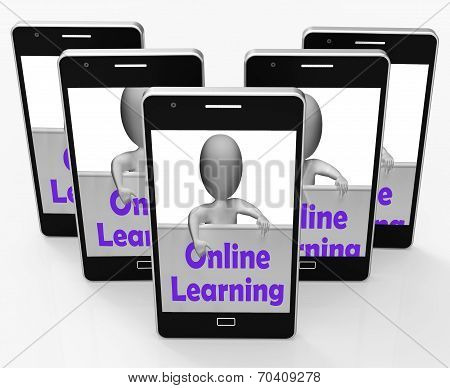 Online Learning Sign Phone Means E-learning And Internet Courses