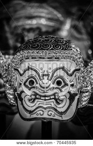 Thai Traditional Mask, used in Khon - Traditional dance of the Ramayana Saga