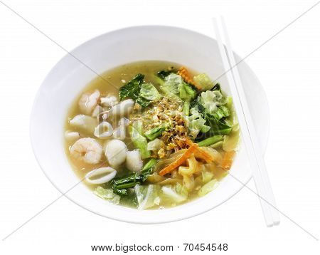 Noodles In Thick Gravy With Seafood - Thai Food