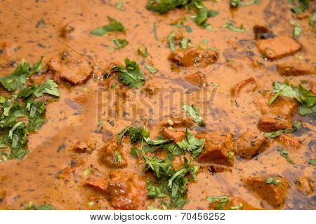 Butter chicken curry ready to be seved 