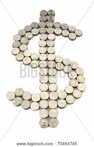 dollar sign from the coins