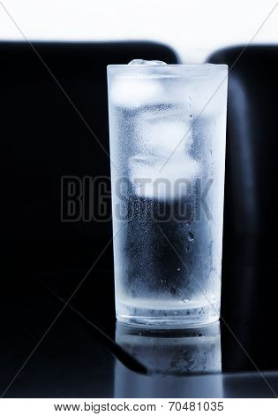 Glass with water and ice