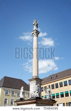 An image of the beautiful Maria Statue in Freising Bavaria Germany