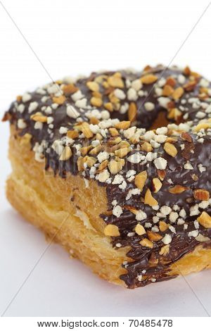 chocolate and almond croissant and doughnut
